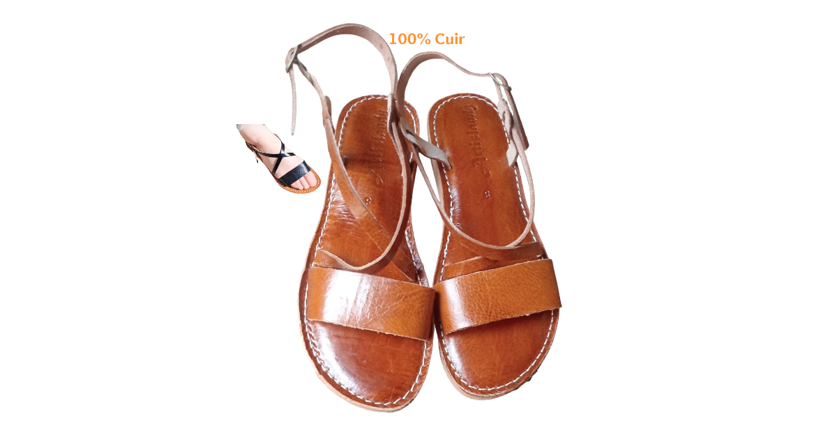 Sandale Médicale Cuir Légère Nature