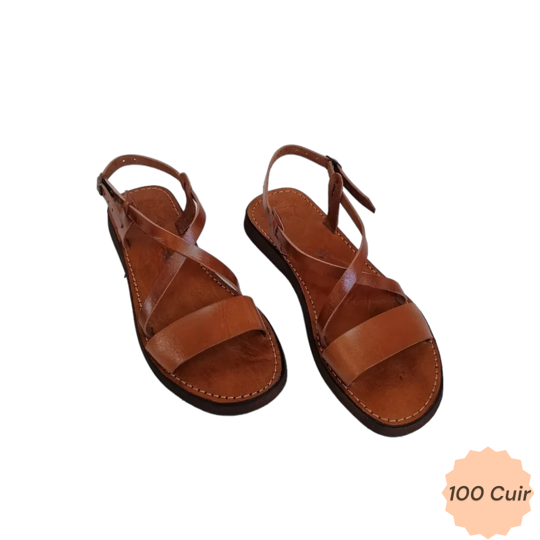 Sandale Médicale Cuir Légère Nature