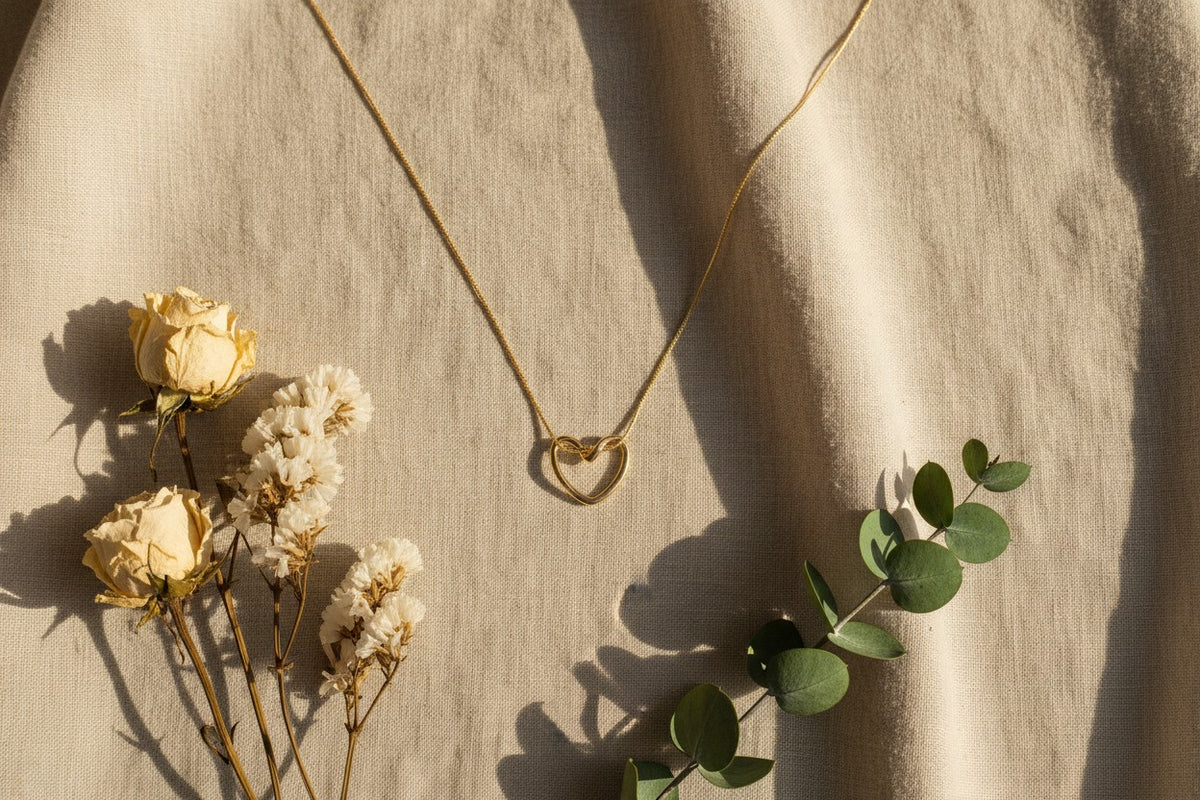 Collier Cœur Ouvert Doré – Acier Inoxydable