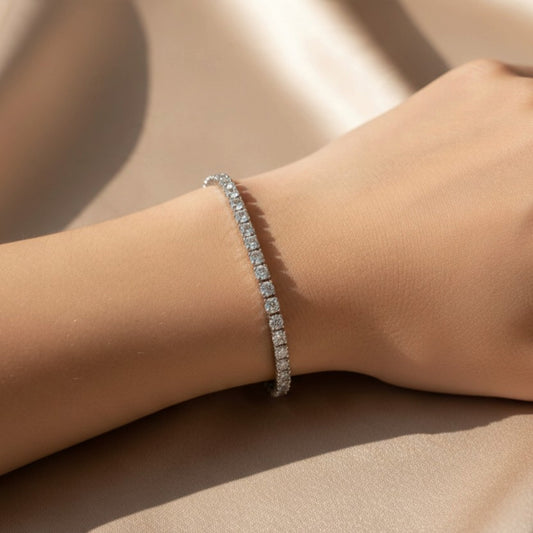 Bracelet Tennis Rivière Zircon – Acier Inoxydable