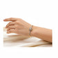 Bracelet Jonc Carré Halo – Acier Inoxydable Doré & Zircons