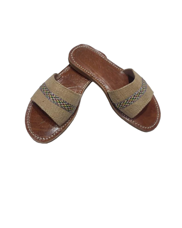Sandale Médicale Cuir et Jute Naturel Femme - Matières 100% Naturelles