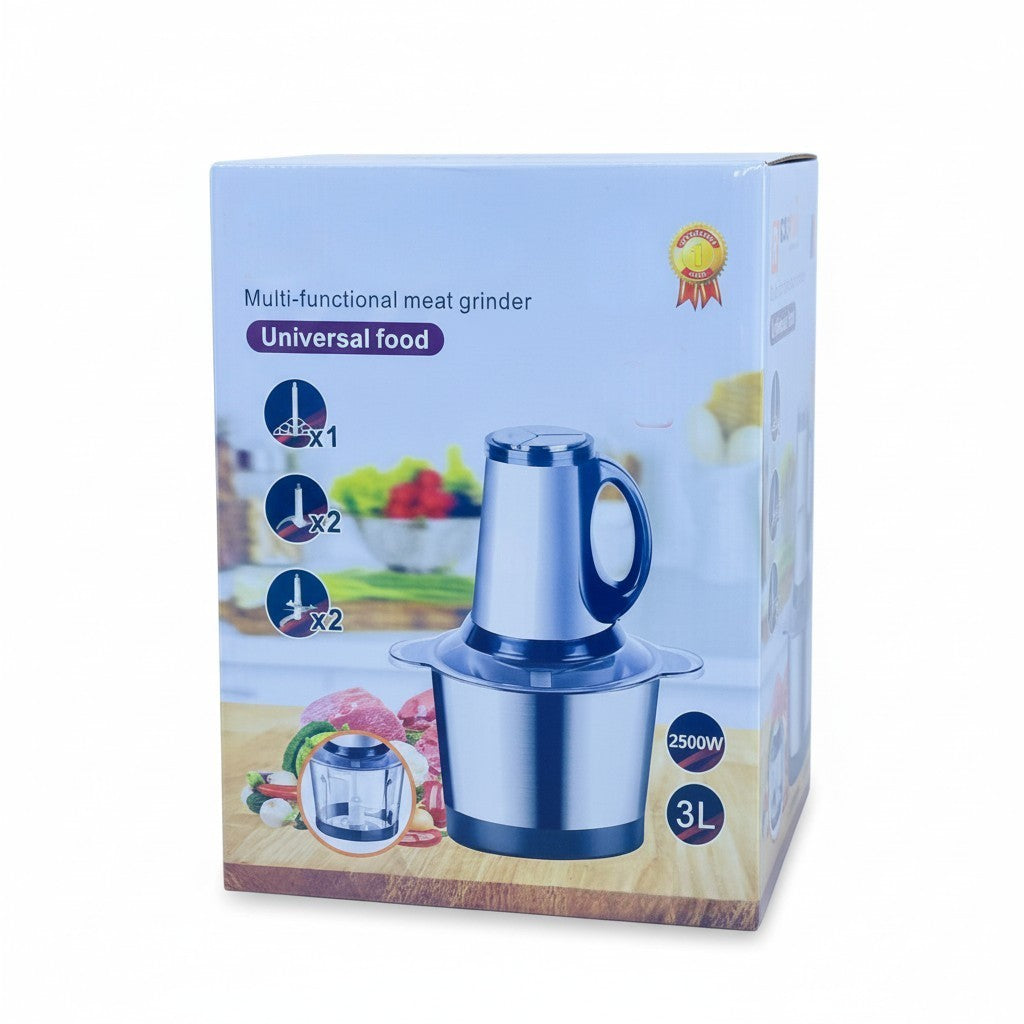 Hachoir Électrique 3L 2500W – 2 Bols Inox & Verre