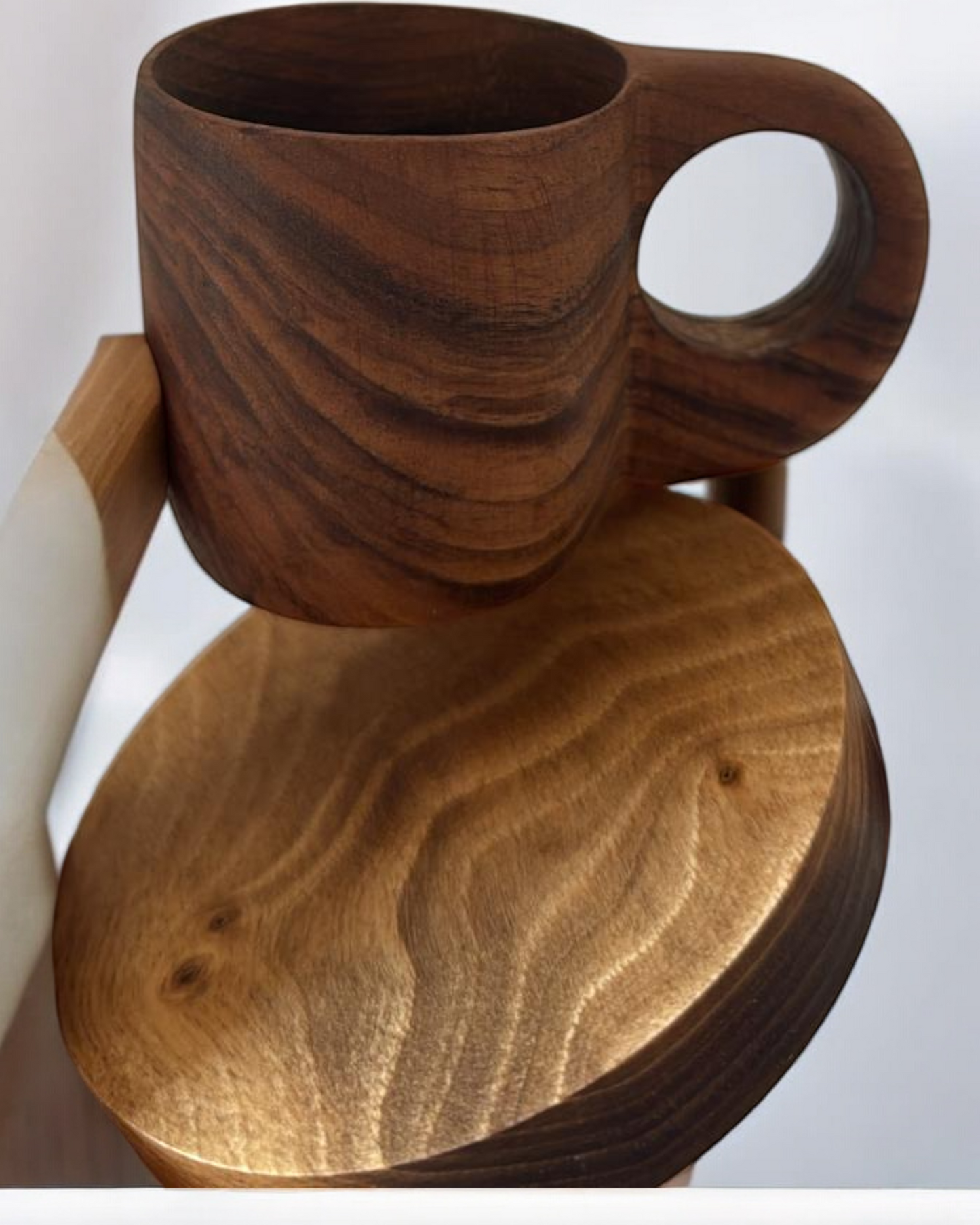 Tasse & Sous Tasse 100% Bois Noyer
