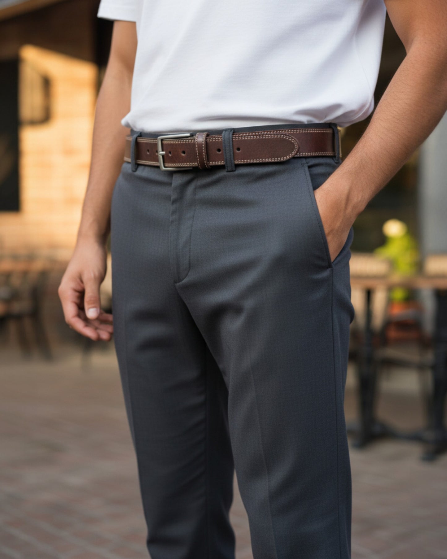 Ensemble 3 Ceinture Hommes Cuir Naturel