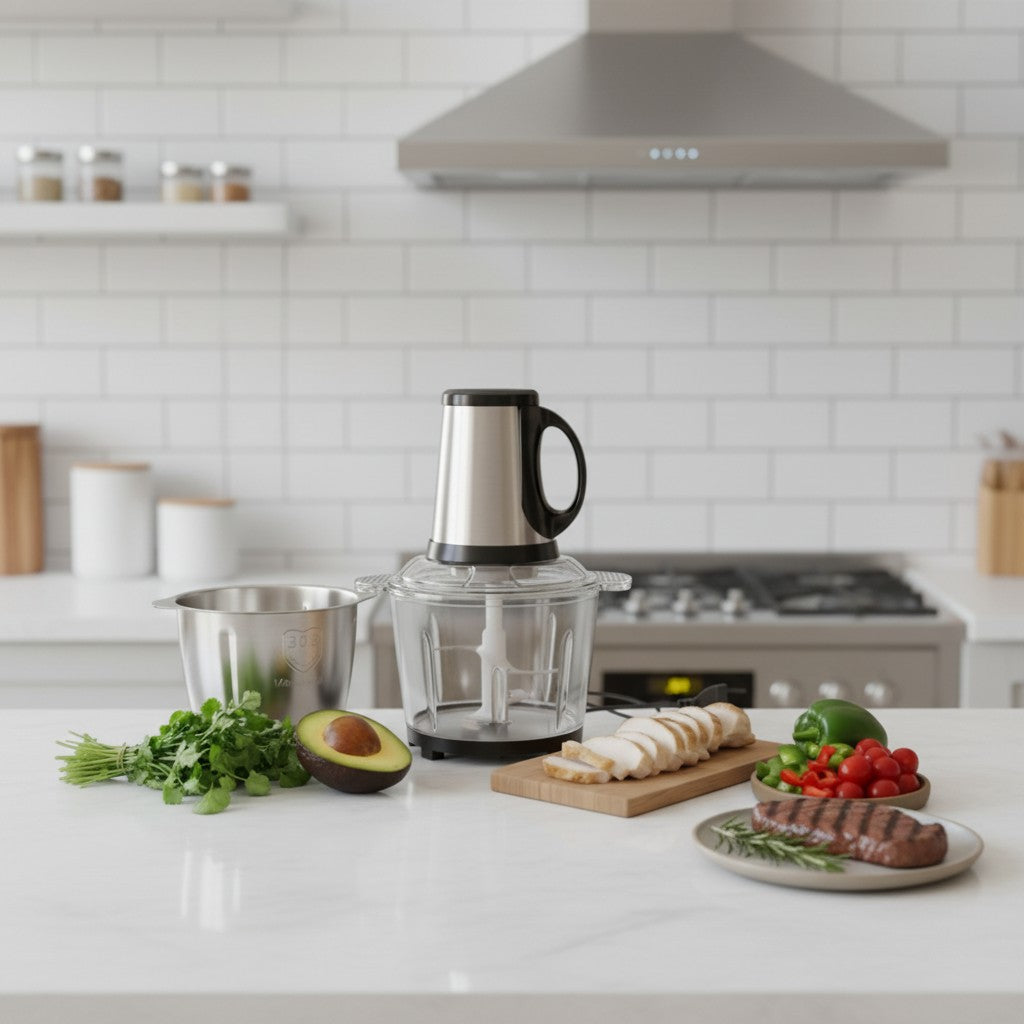 Hachoir Électrique 3L 2500W – 2 Bols Inox & Verre