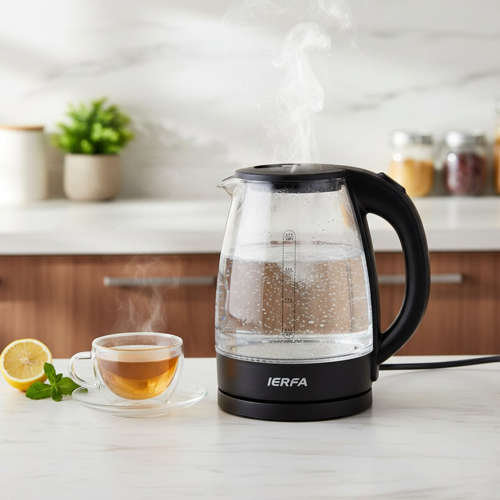 Bouilloire Électrique en Verre 1500W avec Arrêt Automatique