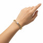 Bracelet Jonc Chaîne & Zircons – Acier Inoxydable Doré