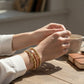 Lot de 3 Bracelets Perles Scintillantes – Doré, Argenté & Or Rose